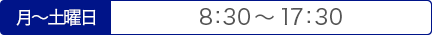月曜〜土曜 8:30〜17:30